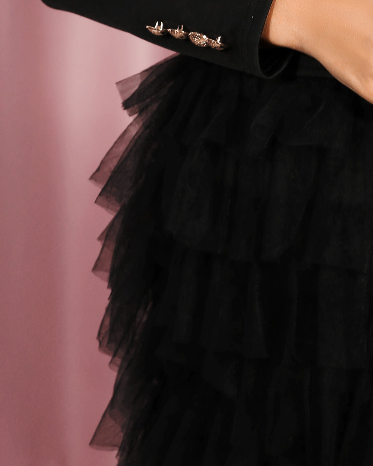 Solid Organza Spliced Mini Dress
