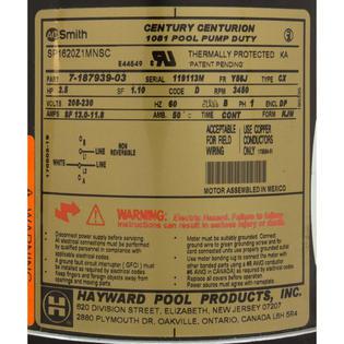 Motor, AO Smith, 2.5 Horsepower, 1 Speed, Northstar
