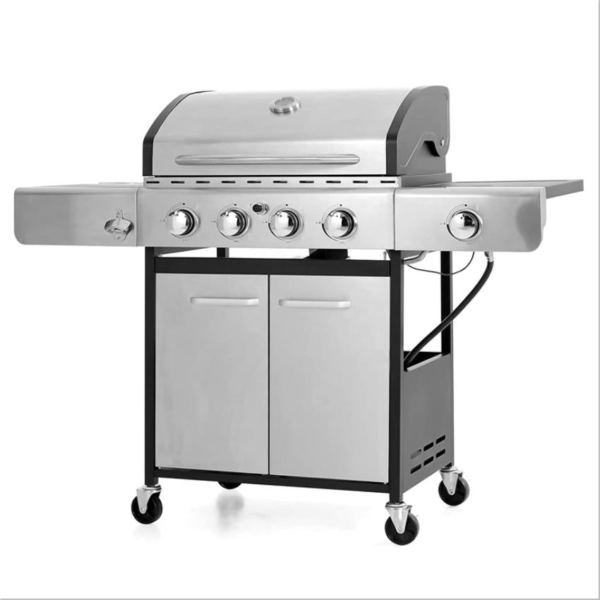 Propane Gas Grill 4 Burner Liquid Propane Gas Grill BBQ Steel Outdoor Cooking