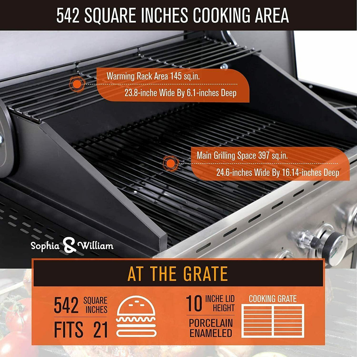 Propane Gas Grill 4 Burner Liquid Propane Gas Grill BBQ Steel Outdoor Cooking