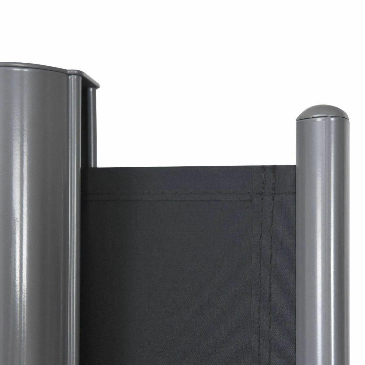 Modern 2 Sides Dark Grey Retractable Privacy Divider Patio/Office Screen
