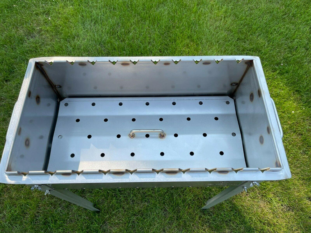 Heavy-duty Stainless Steel BBQ Grill / MANGAL 11 Ga (3mm) + 10 skewers