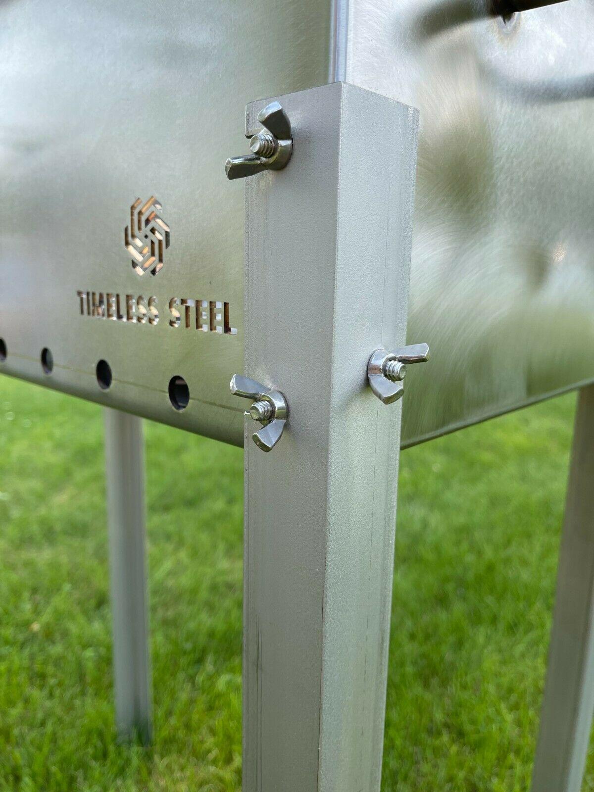 Heavy-duty Stainless Steel BBQ Grill / MANGAL 11 Ga (3mm) + 10 skewers