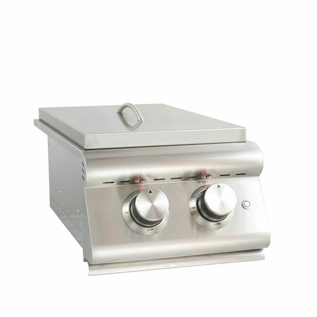 Blaze Built-In LTE Double Side Burner with Lights - Natural Gas