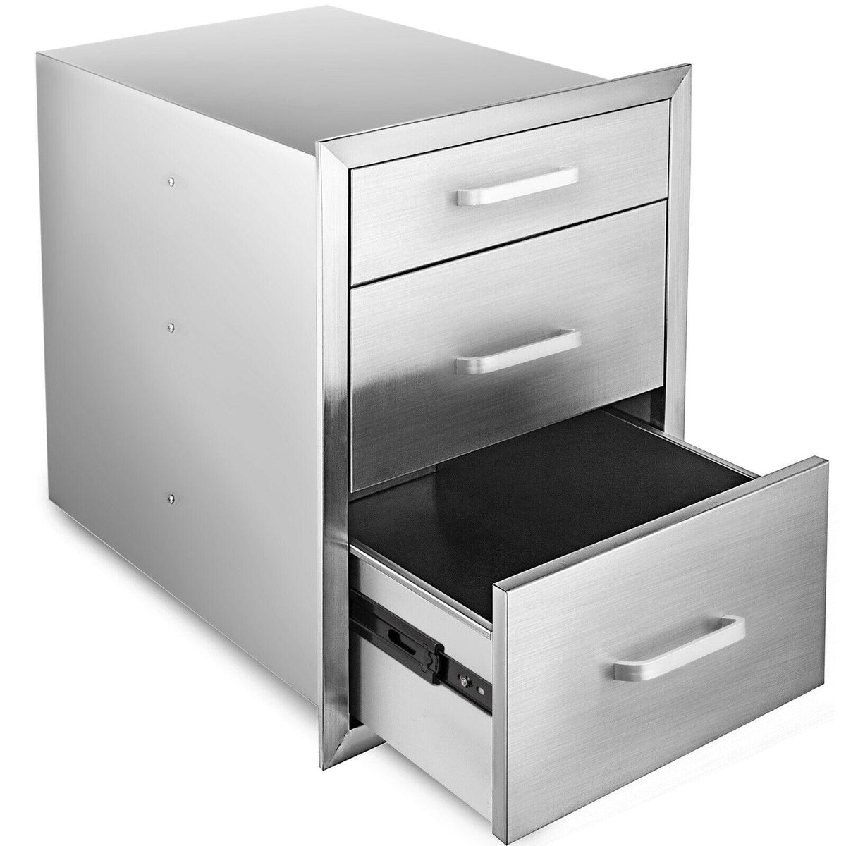 14x23x20 Inch Triple Worktable Stainless Steel Outdoor Kitchen BBQ Access Drawer