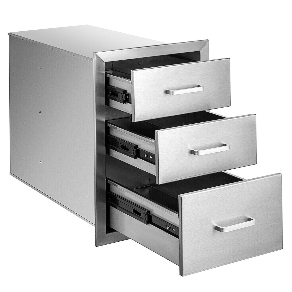 14x23x20 Inch Triple Worktable Stainless Steel Outdoor Kitchen BBQ Access Drawer