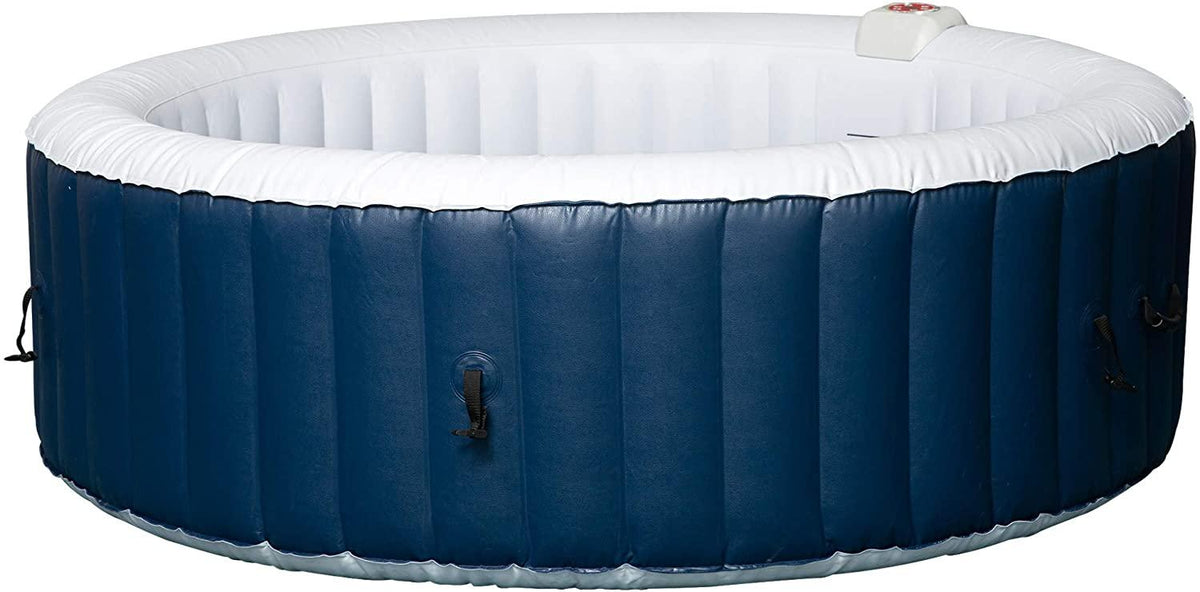 Outsunny 4-6 Person Inflatable Portable Hot Tub Outdoor Round Heated Spa with 130 Jets, Cover, Filter Cartridges, Blue