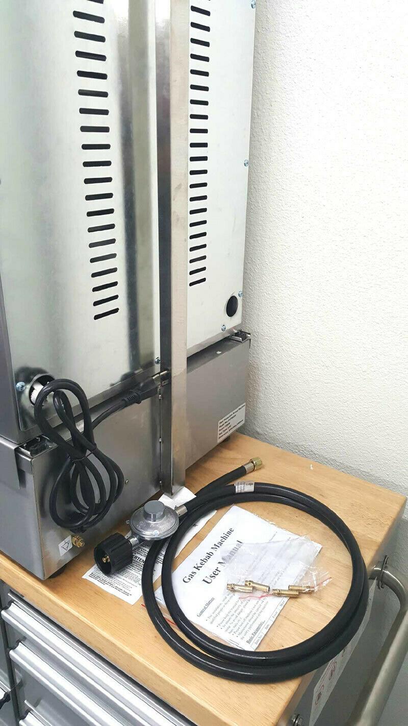Commercial 3 Zone Propane Gas Gyro Al Pastor Shawarma Machine / Vertical Broiler