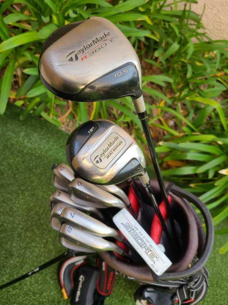 TaylorMade Complete GolfSet +Bag,R360 Driver,300 Wood,SuperSteel Irons,Putter,RH