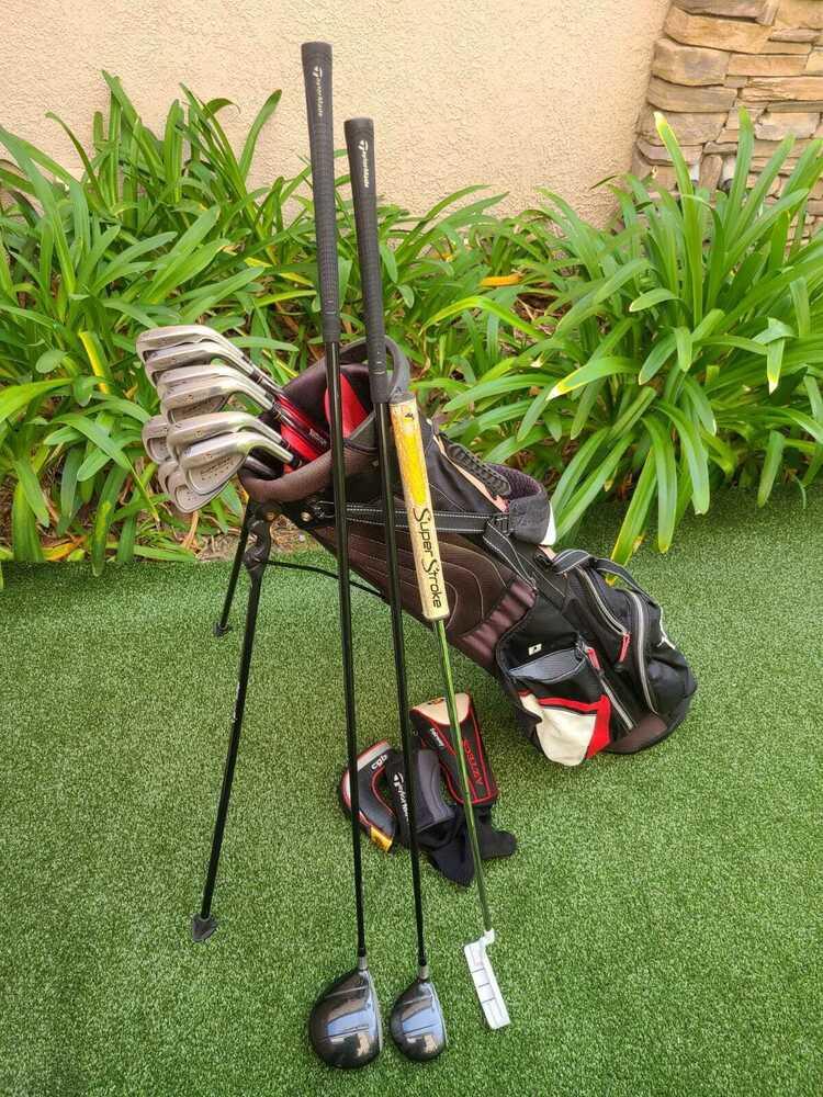 TaylorMade Complete GolfSet +Bag,R360 Driver,300 Wood,SuperSteel Irons,Putter,RH