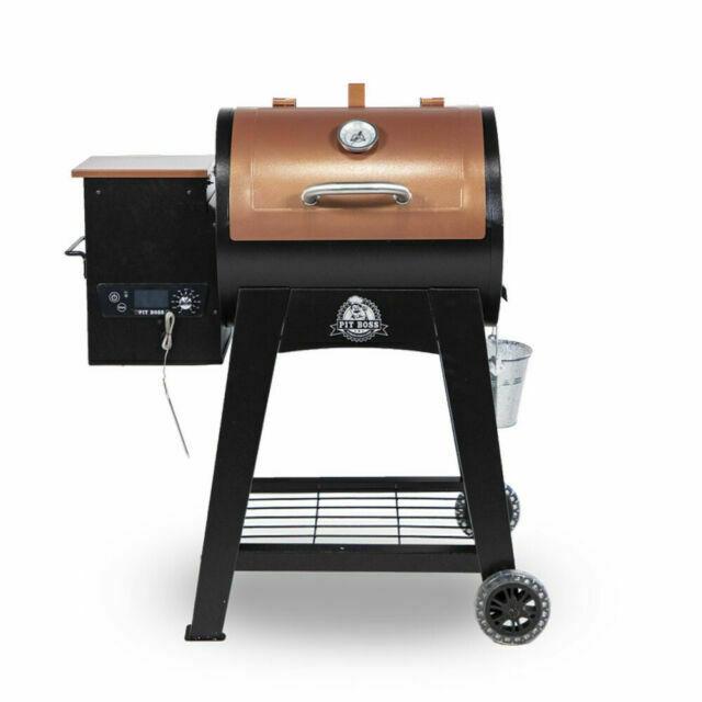 Smoker Grill Wood Pellet Flame Broiler Meat Probe Large Cooking Surface Brown