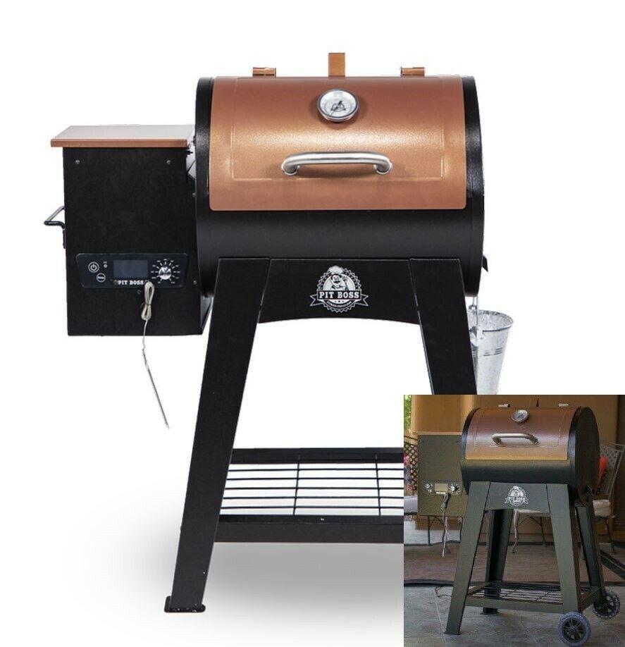 Smoker Grill Wood Pellet Flame Broiler Meat Probe Large Cooking Surface Brown