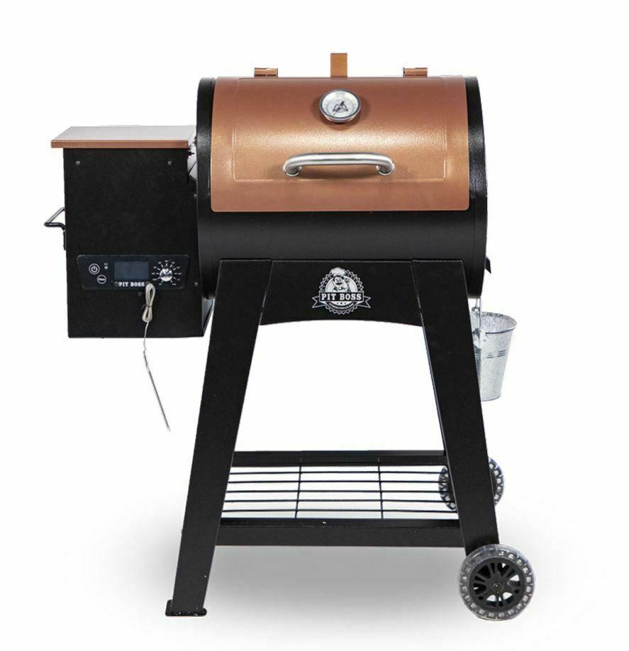 Smoker Grill Wood Pellet Flame Broiler Meat Probe Large Cooking Surface Brown