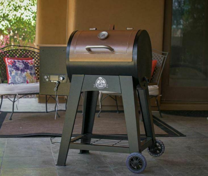 Smoker Grill Wood Pellet Flame Broiler Meat Probe Large Cooking Surface Brown