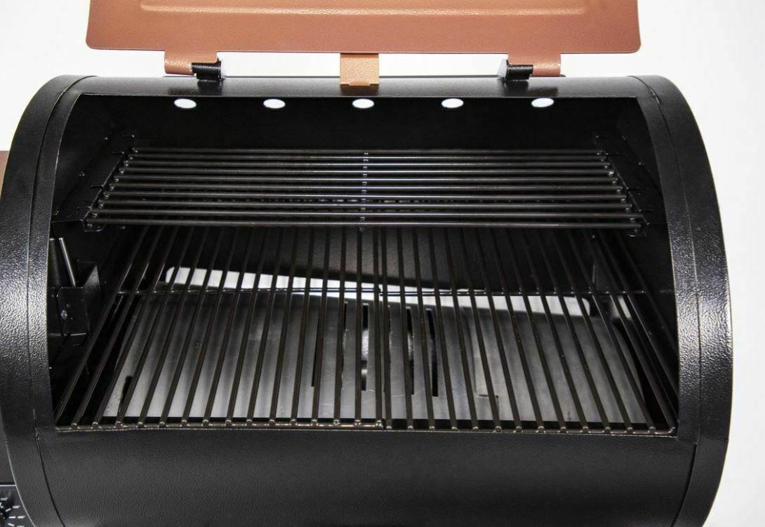 Smoker Grill Wood Pellet Flame Broiler Meat Probe Large Cooking Surface Brown