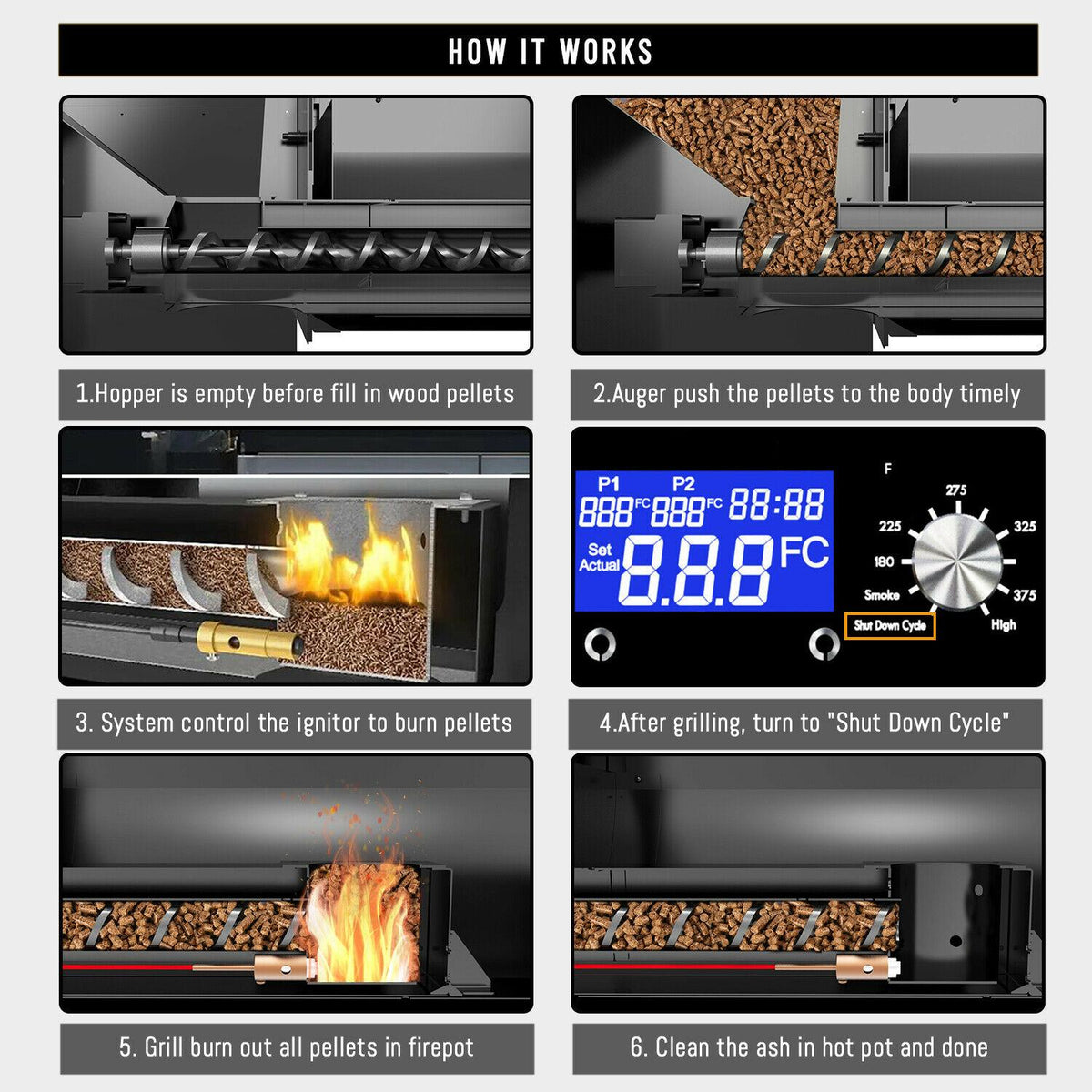 Z GRILLS ZPG-7002C Wood Pellet Grill BBQ Smoker Digital Control 697 sq. in.