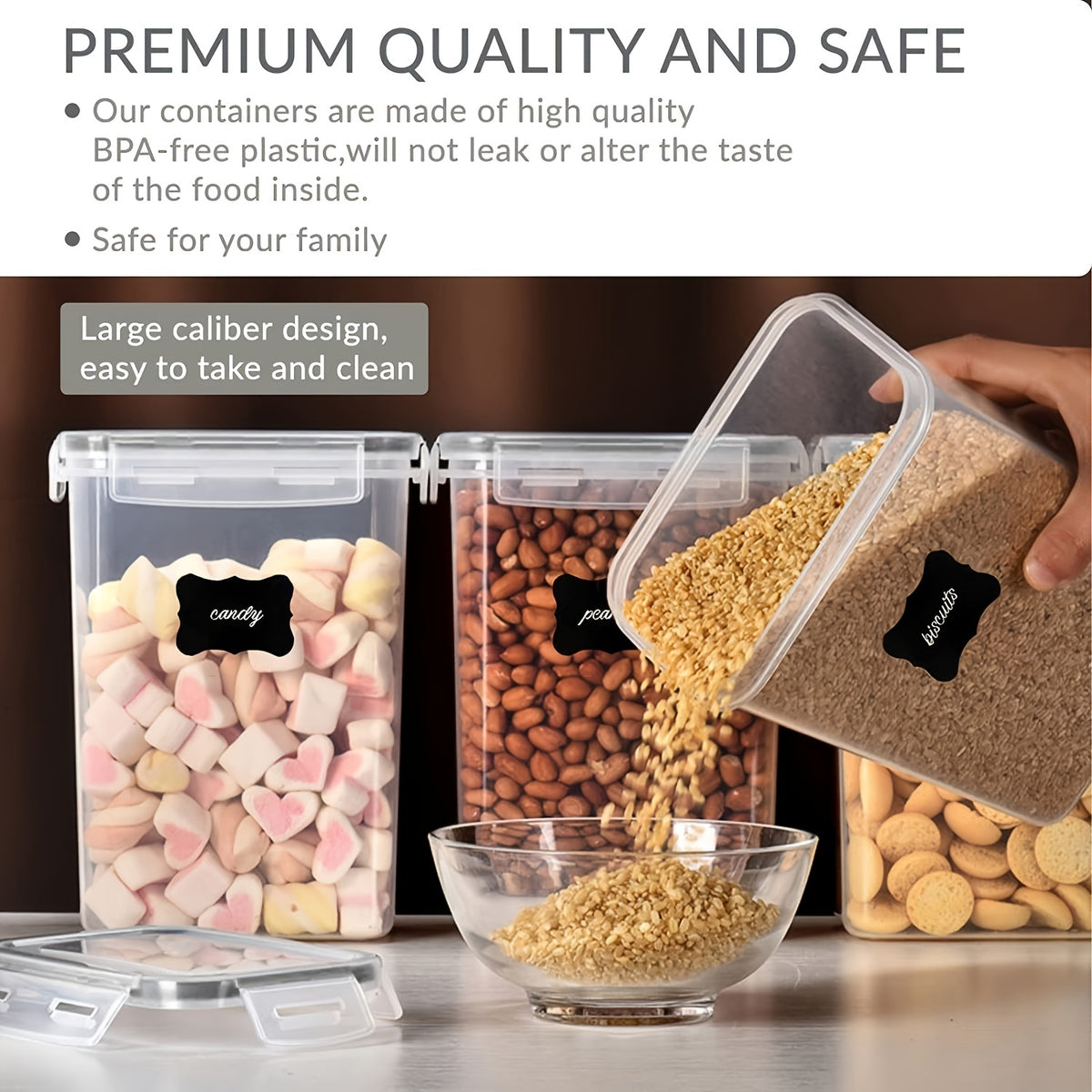 1/6pcs 54oz/1.6L Airtight Plastic Food StoraContainers With Lid, BPA Free,PP Material, No LeaKitchen Organizer For Coffee Beans Flour Sugar