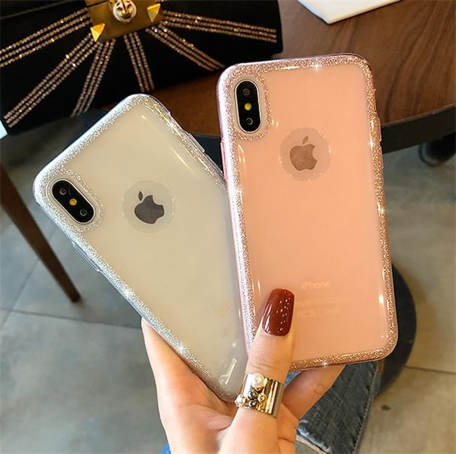 Phone Case - Luxury Cute Bling Glitter Hybrid Hard PC & Soft Silicone Phone Case For iPhone XS/XR/XS Max 8/7 Plus