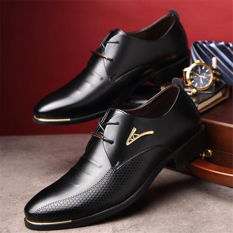 Fashion men's large size leather shoes