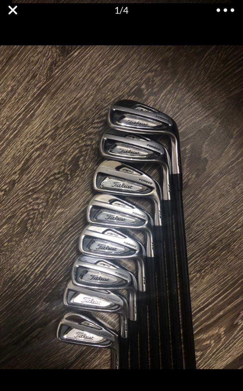Used Right Handed AP2 714 Forged Stiff Flex Graphite Shaft Iron Set