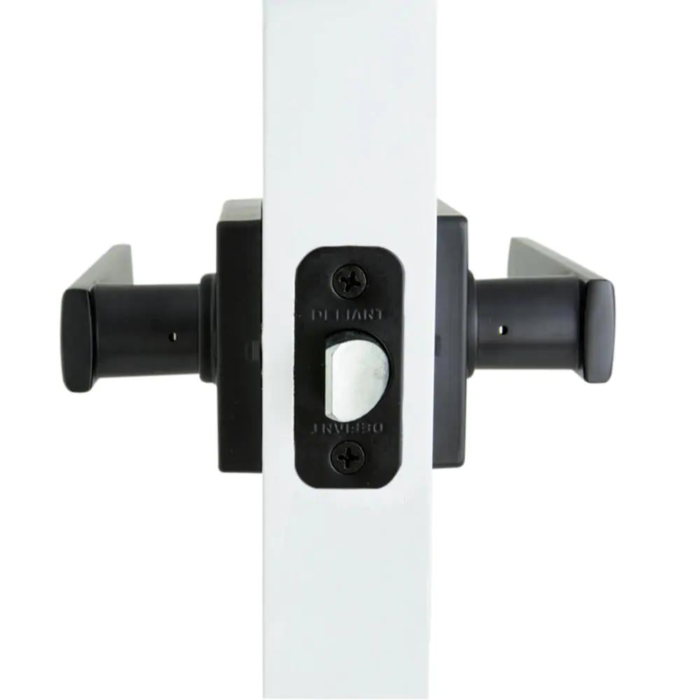 WestMatte Black Hall and Closet Door Lever with Square Rose (4-Pack)