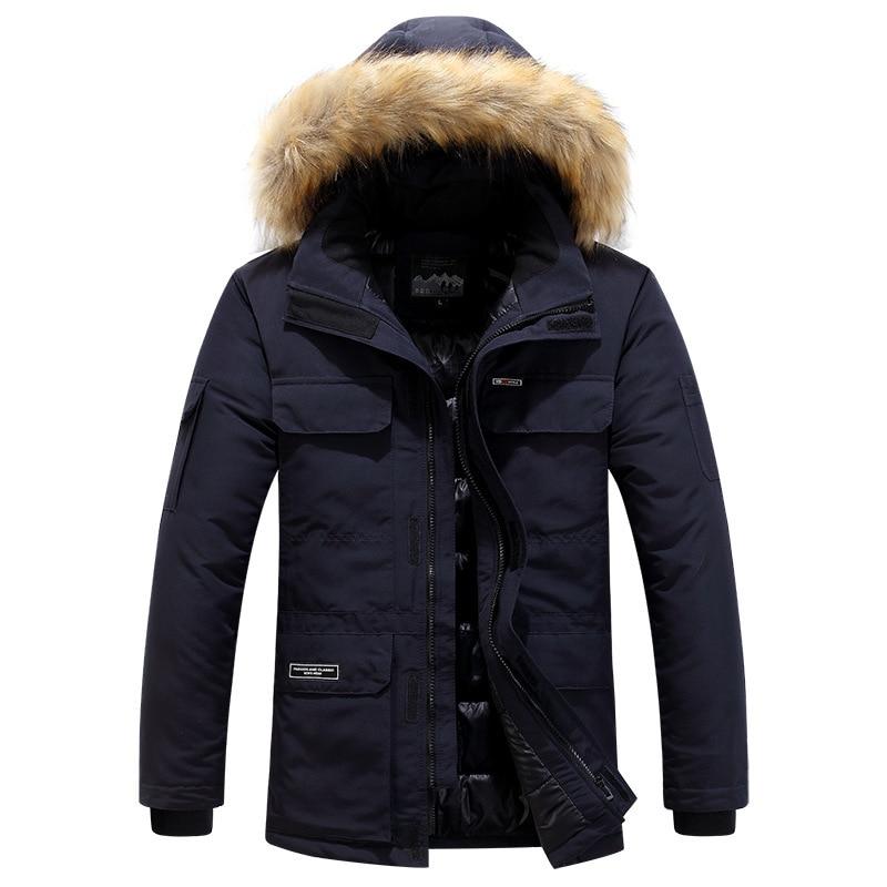 Mid-Long Winter Men Casual Windbreaker Jacket