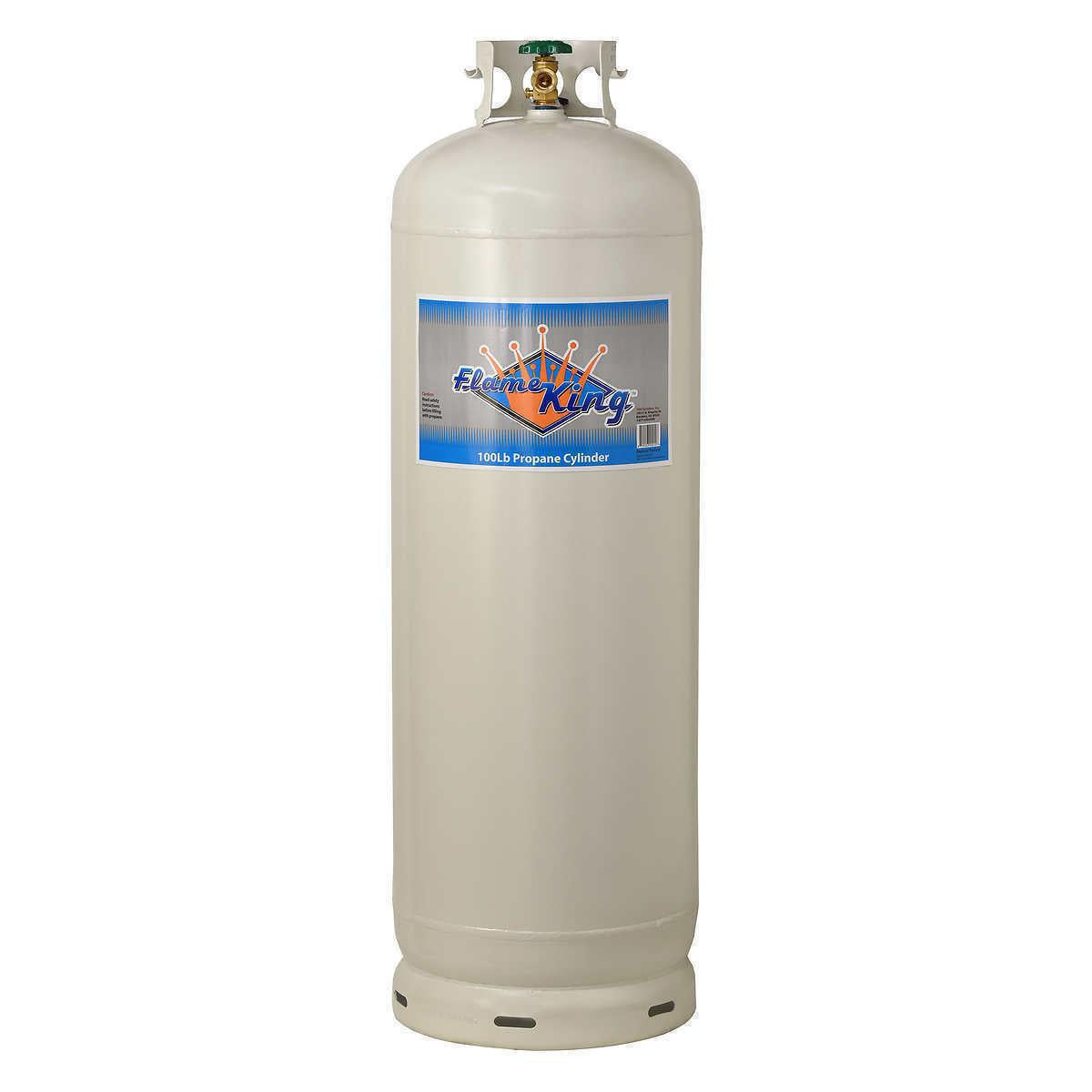 Flame King 100 lb Empty Steel Propane Cylinder Tank with POL Valve Outdoor Grill