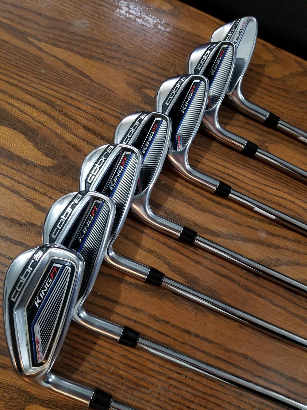 Used Cobra Left Hand King F7 One Length Iron Set Regular Flex Steel Shaft