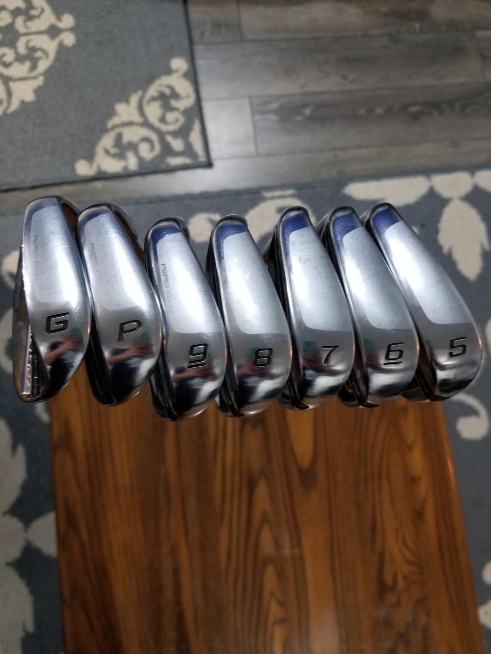 Used Cobra Left Hand King F7 One Length Iron Set Regular Flex Steel Shaft