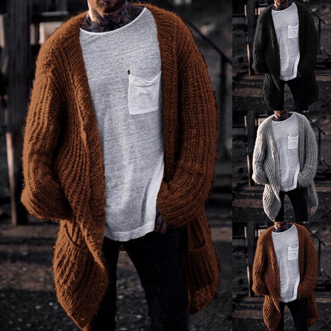 New Arrival Men Autumn Sweater Fashion Pattern Design Korean Style Long Sleeve