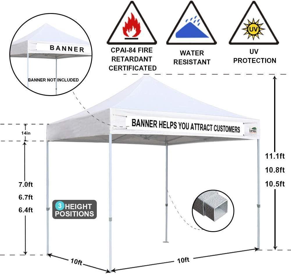 Eurmax USA 10'x10' Ez Pop Up Canopy Tent Commercial Instant