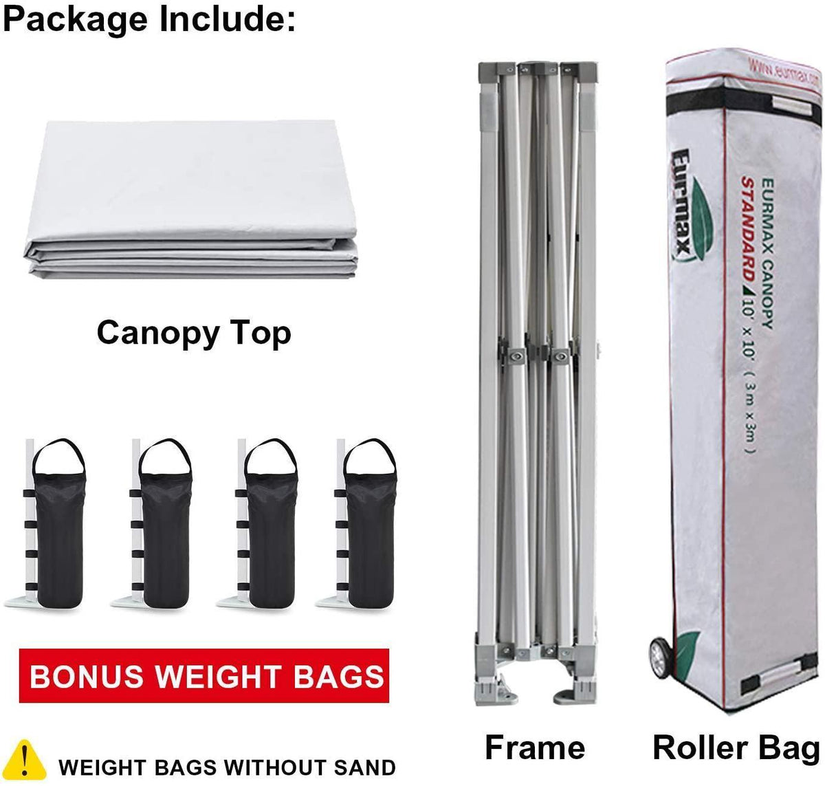 Eurmax USA 10'x10' Ez Pop Up Canopy Tent Commercial Instant