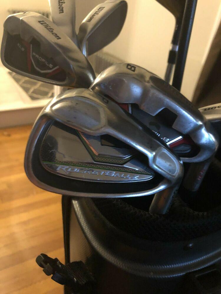 Mens Complete Golf Club Set & Bag, Righty, Senior, Wilson, TaylorMade, +1"