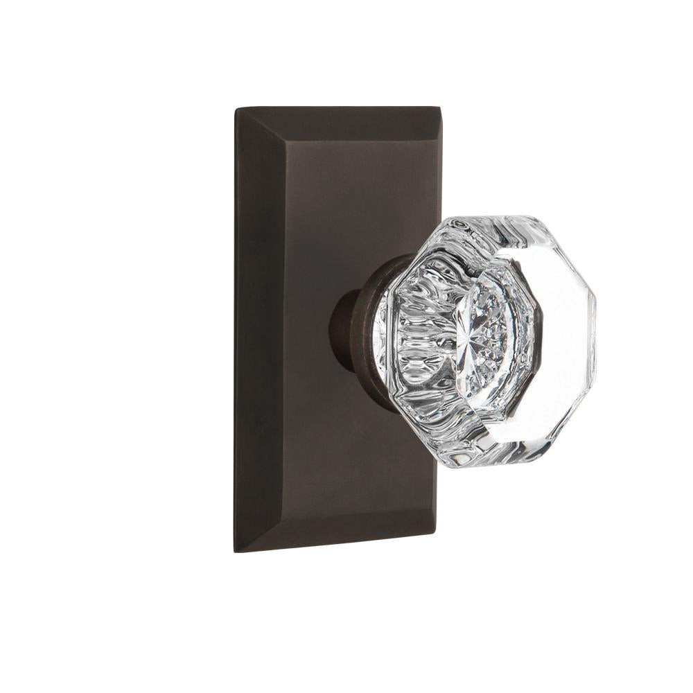 Studio Plate 2-3/8 in. Backset Oil-Rubbed Bronze Privacy Bed/Bath Waldorf Door Knob