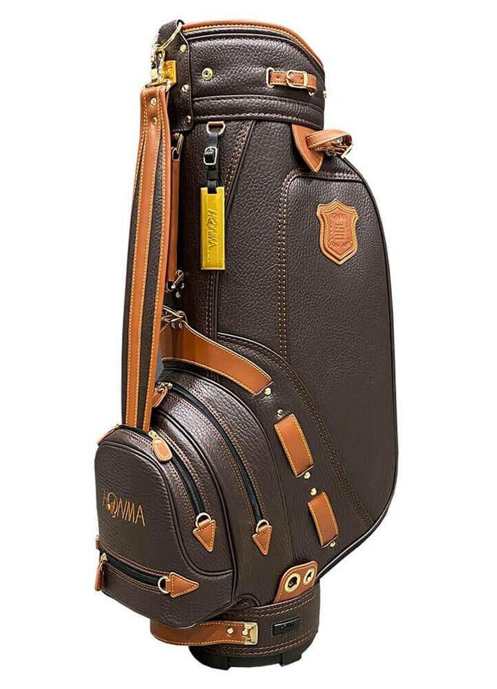 NEW 2020 Honma CB-1851 Brown/Gold 9 Inch 5-Way Staff Caddy Bag