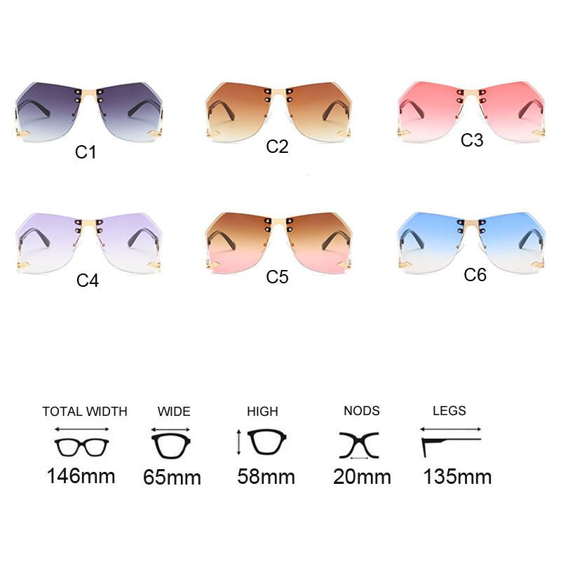Women Popular Irregular Frameless Sunglasses