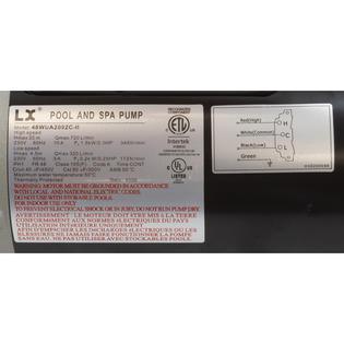 Pump, LX 48WUA, 2.0hp, 230v, 2-Spd, 48Fr, 2", SD, Bracketless