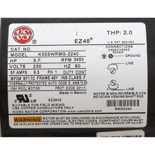 Motor, 2.0thp, 230v, 1-Speed, 48 Frame