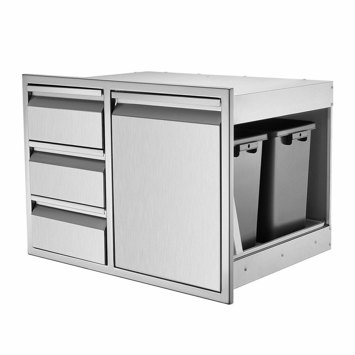 28*22*19.5" Barbecue Door 3 Drawer Combination Outdoor Kitchen Rack Storage