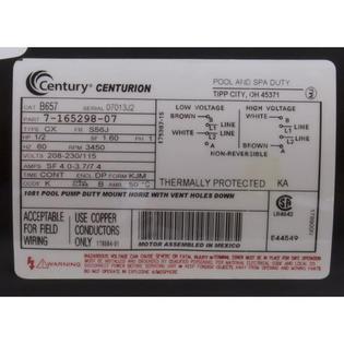 Motor, Century, 0.5hp, 115v/230v, 1-Spd, 56Jfr, C-Face Thd, EE