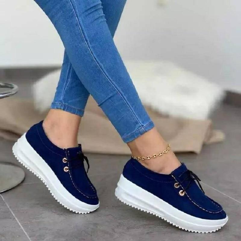 New Canvas Lace-up Women Sport Sneakers