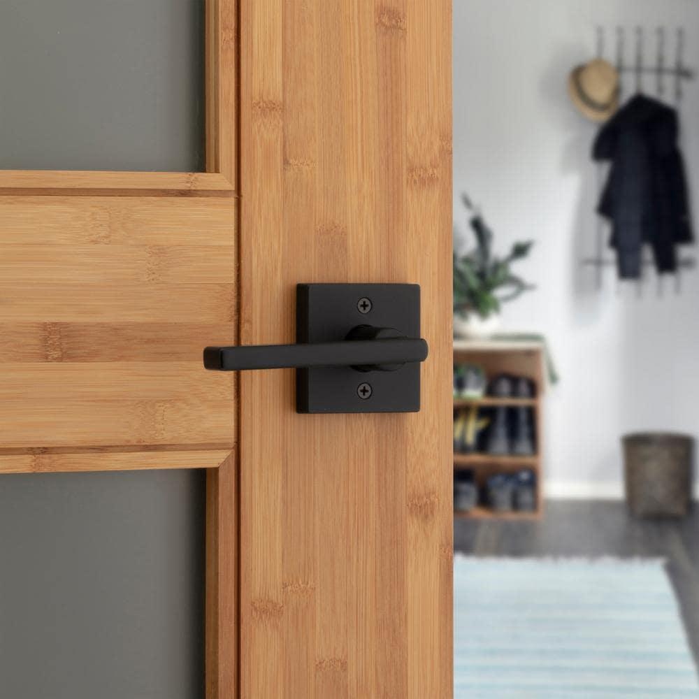 Halifax Square Matte Black Half-Dummy Door Lever