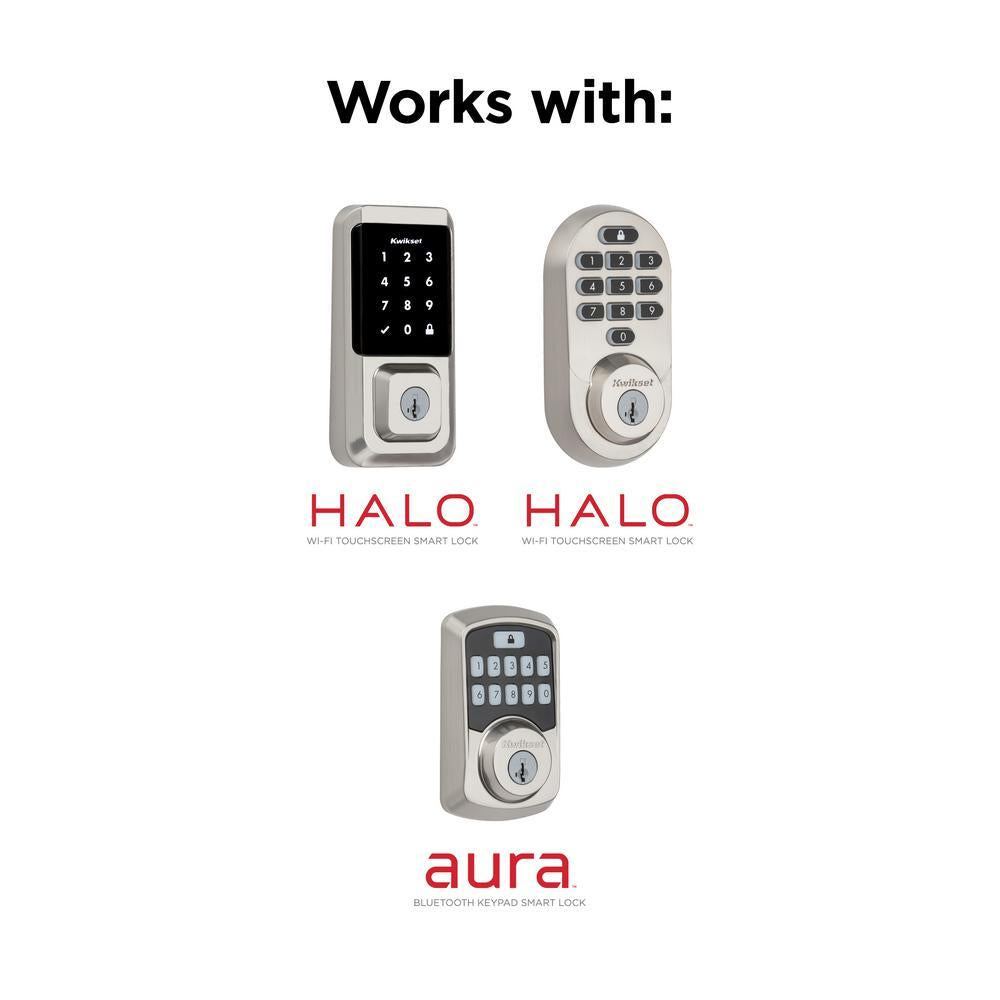 HALO Satin Nickel Keypad Wi-Fi Electronic Single-Cylinder Smart Lock Deadbolt featuring SmartKey Security