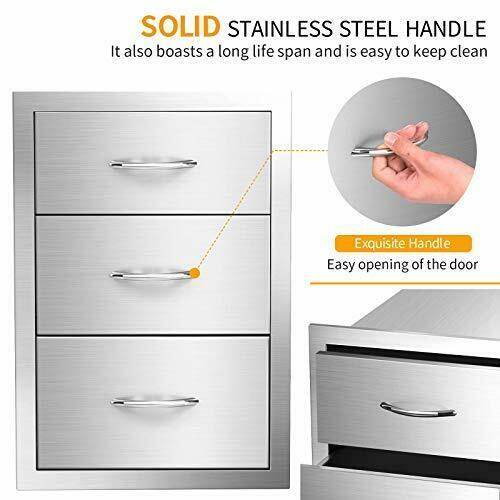 Outdoor Barbecue Drawers, Stainless Steel Kitchen Drawers 18W x 23H x 23D Inch
