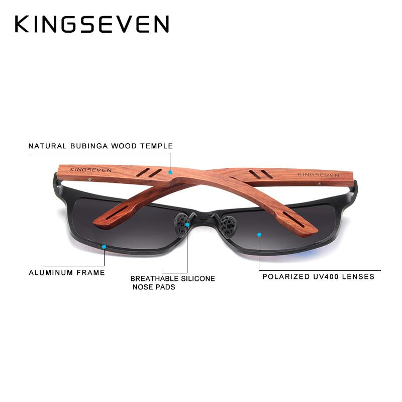 Handmade Bubinga Wooden Men's Mirror Lens Sun Glasses