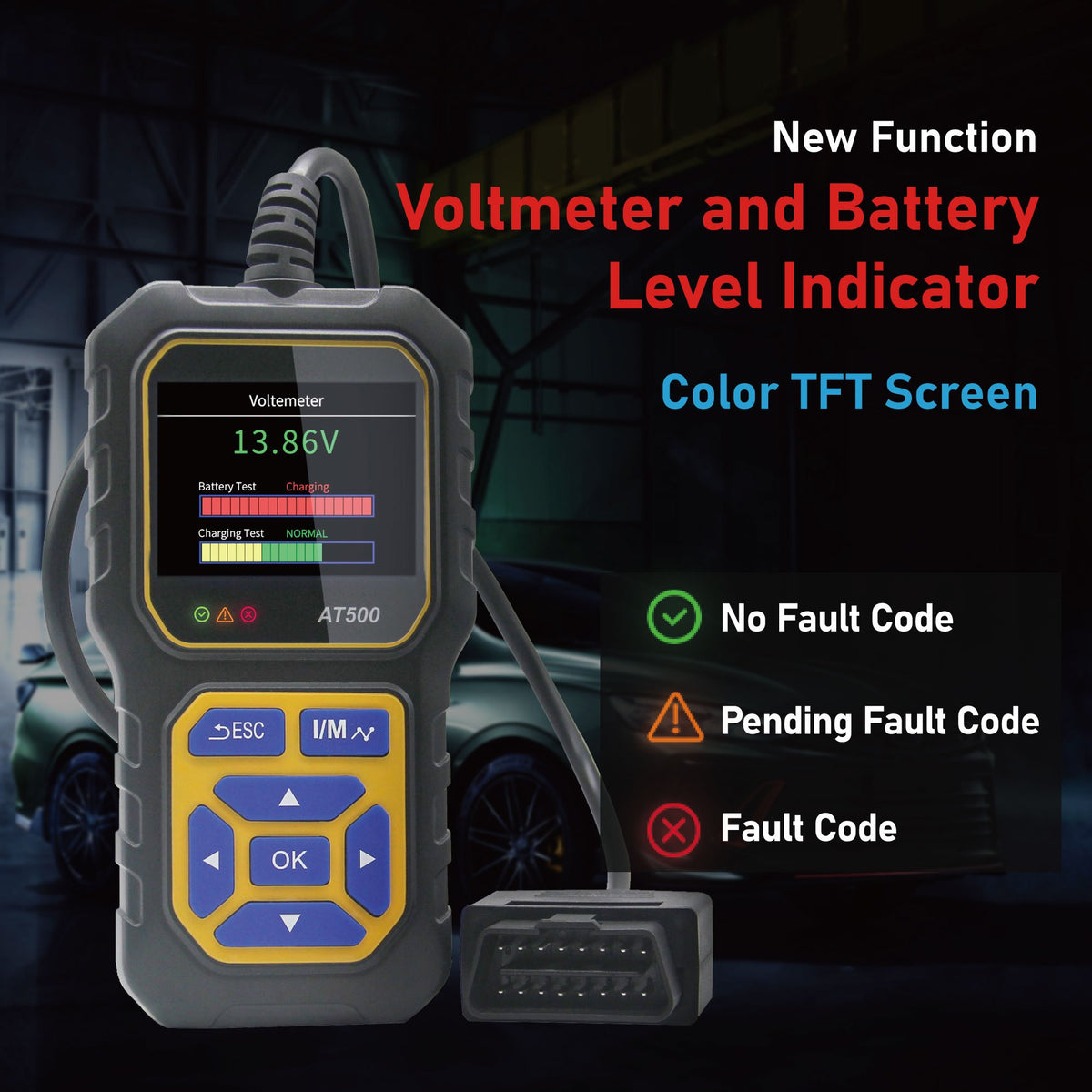 Car Code Reader, OBD2 Scanner Check Engine Light Fault Code Reader Scanner CAN Diagnostic Scan Tool For All OBDII Protocol Cars Since1996