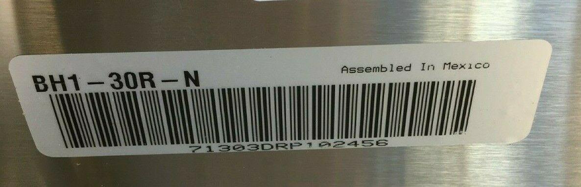 30" DCS STAINLESS STEEL TURAL GAS GRILL BH1-30R-N
