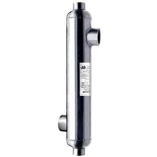 WiseWater WiseWate Swimming Pool Heat Exchanger 600kBtu Stainless Steel 316L Opposite Side Ports 2 1/2" and 2" FPT w/Brackets
