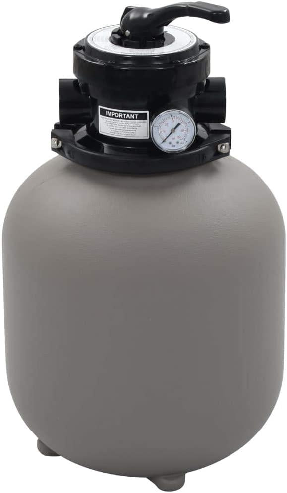 INLIFE Pool Sand Filter with 4 Position Valve Gray 1.4"