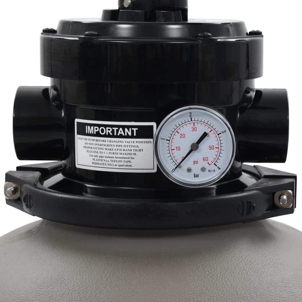INLIFE Pool Sand Filter with 4 Position Valve Gray 1.4"
